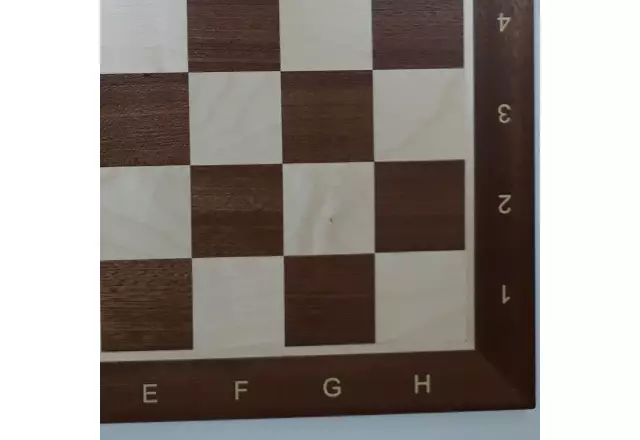 Doble cara: ajedrez con notación + damas 100 cuadros, caoba / sicómoro